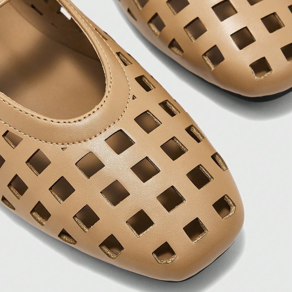 Brown Elegant Vintage Women's Mary Jane Flat Shoes - Picture 6 of 10